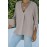 Apricot V Neck 3/4 Sleeve High Low Hem Shirt