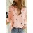 Pink Bird Print Buttoned Shirt